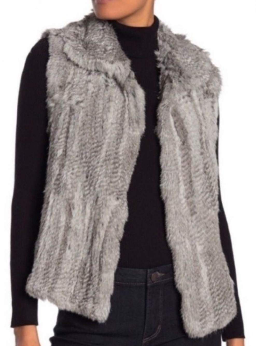 Bagatelle 100% Genuine Rabbit Fur Size S Winter Grey - Picture 1 of 16